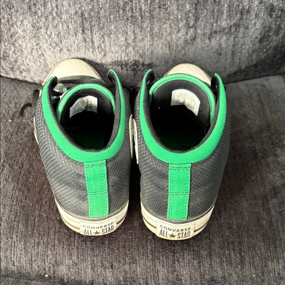 Converse All Star Black with Green Trim Sneakers - Picture 3 of 4